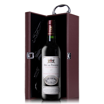 法国原装进口红酒 牡丹公爵干红葡萄酒 礼盒红酒送4件酒具 红酒