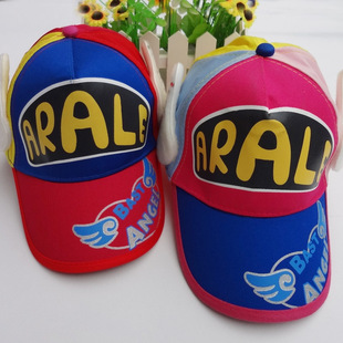 批发小天才阿拉蕾帽子儿童棒球帽带翅膀儿童帽子彩色帽宝宝帽韩版