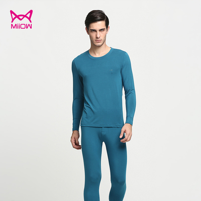 简约miiow/猫人u461171/超细旦大圆领男套