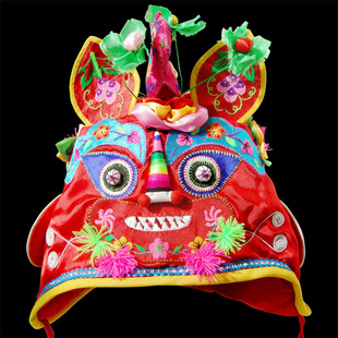 纯手工刺绣虎头帽宝宝棉帽子儿童帽老虎帽婴儿满月百天周岁冬花布