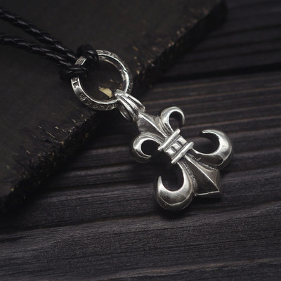 [招代理] 925纯银 克罗心吊坠 潮男平扣立体海军船锚项坠chrome