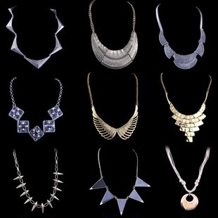 欧美复古奢华短款锁骨项链夸张毛衣链配饰女服装配饰饰品礼物