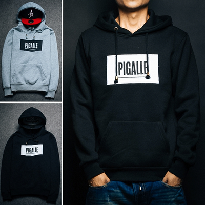 [超实惠] 包邮秋冬嘻哈欧美街头pigalle卫衣连帽外套潮男女卫衣情侣款