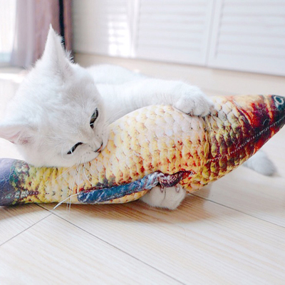猫玩具猫薄荷逗猫玩具鱼猫抱枕草鱼宠物仿真毛绒猫咪鱼玩具包邮