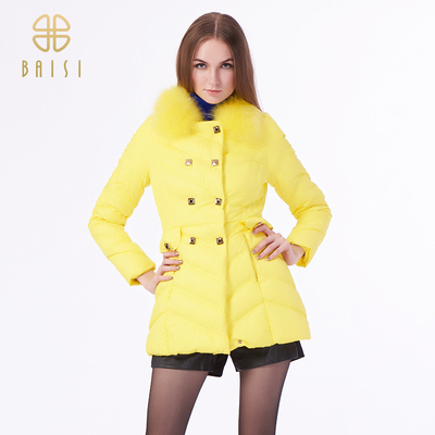 百丝baisi专柜正品2015冬季新品显瘦加厚羽绒服女装外套arc411527