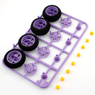 奥迪双钻四驱车配件大直径单向差速轮15040海绵轮胎转弯更顺畅