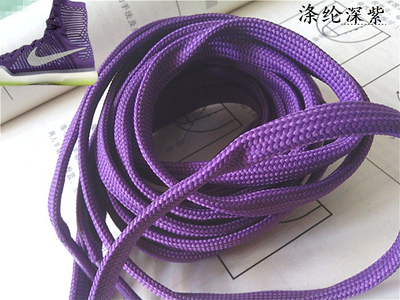 科比10代高帮篮球运动鞋鞋带9孔180厘米涤纶棉质款白黑紫灰色