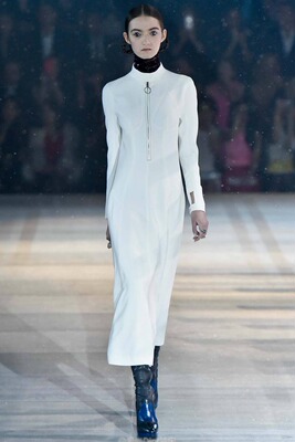 街头 欧洲站15秋冬时装周走秀刘嘉玲同款礼服长裙立领大摆长袖连衣裙