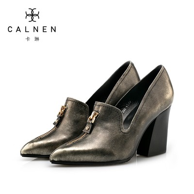 鞋子 高跟鞋 卡琳女鞋12款 法国卡琳专柜2013春款13152005黑色/杏色