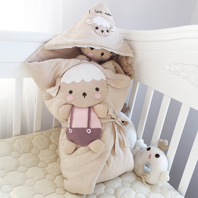 韩国angel手工diy婴儿羊年宝宝有机棉秋冬抱被抱毯裹被被子材料包