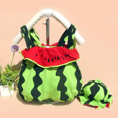 童装2015夏季宝宝西瓜衣服纯棉婴儿连体身衣0-1岁宝宝夏装衣服