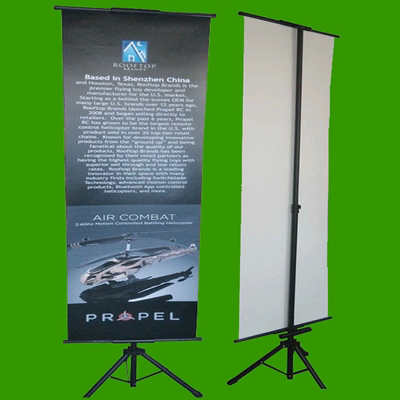 三角升降挂画架双面kt板支架广告展板架海报架子收缩易拉宝三脚架