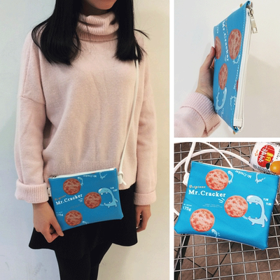 百搭性感韩版趣味曲奇饼干零食 创意学生单肩斜跨包小包复古甜美
