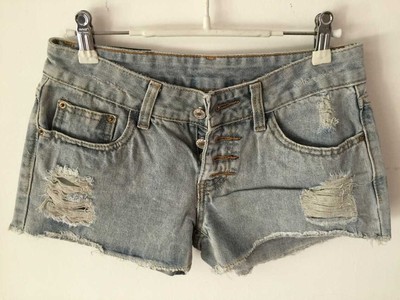 包邮曾为它相信明天就是未来 破洞露肉休闲牛仔短裤 浅色裤衩 韩