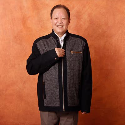 [限时特惠] 中老年加肥加大春秋款中年男装肥佬胖爸爸胖子大码7x毛呢