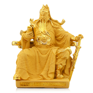 关公摆件夜读春秋坐式看书关公像武财神工艺品文财神爷家居装饰品