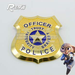 【主宰者】疯狂动物城 兔朱迪狐尼克警察警徽胸针cos道具徽章现货