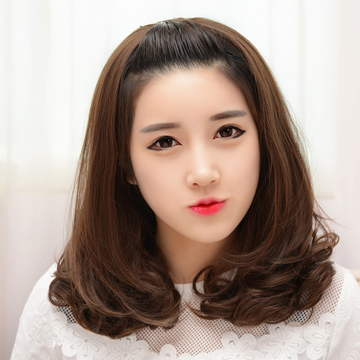 [促销价] 假发半头套时尚女士梨花头短卷发 假发套 修脸 蓬松款式