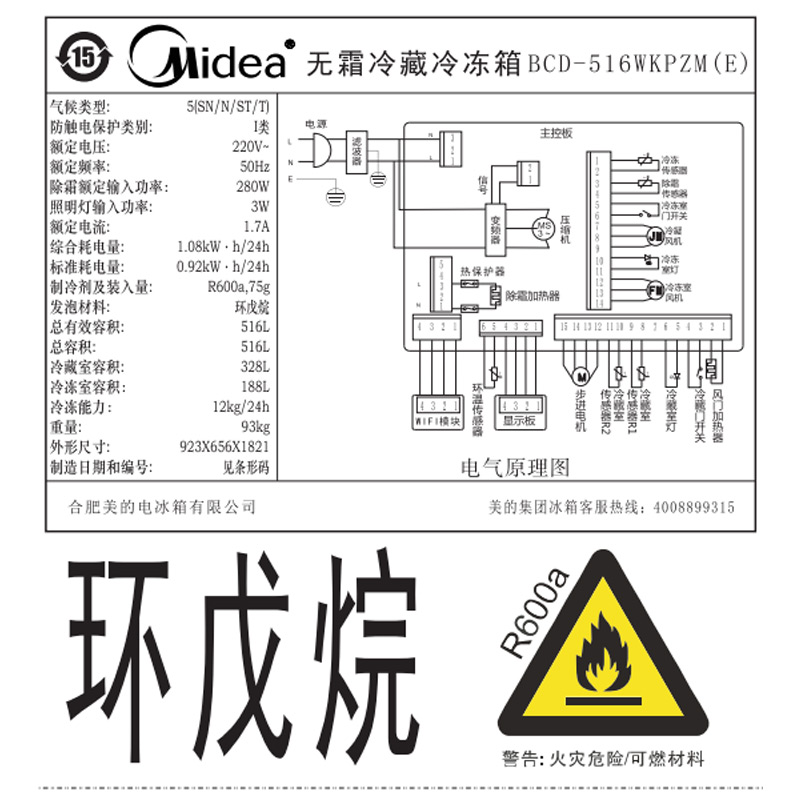 美的冰箱三种模式图解图片