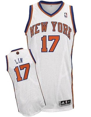 正品代购 nba篮球服尼克斯队au版17号林书豪球员版球衣主场男女白