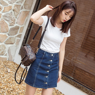 半身裙 短款性感包臀半身裙a型防走光牛仔裙 2017夏季新款修身显瘦