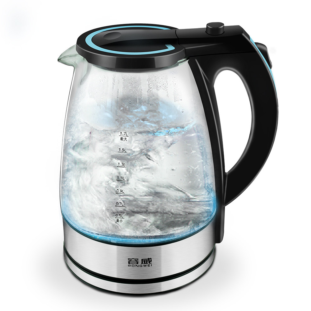 煲快壶电热玻璃自动随手omt断电开水烧水水壶容威 rw