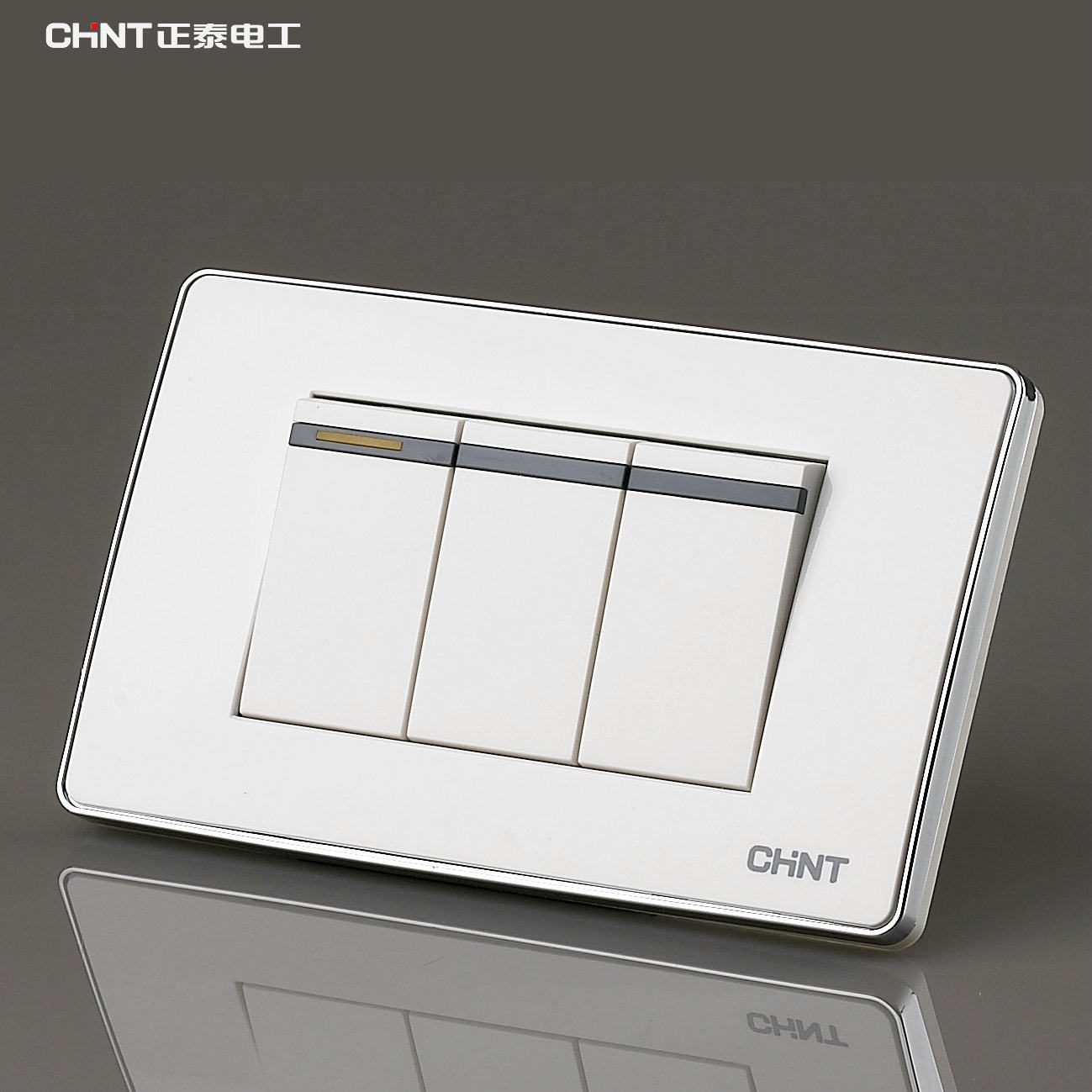 正泰开关插座 118型 new5f 二位小三开双控 大跷板开关面板