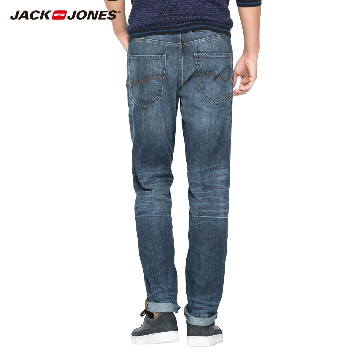 jackjones杰克琼斯秋莱卡微弹男修身直筒牛仔裤c|215432018