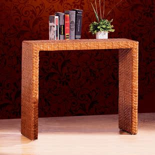 桌 藤制电脑桌写字台藤艺书桌子特价s 简约休闲滕家具中式藤编办公桌