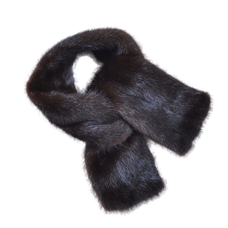 水貂毛皮草围脖秋冬季新款韩版貂皮围巾双面毛水貂整貂女围脖保暖