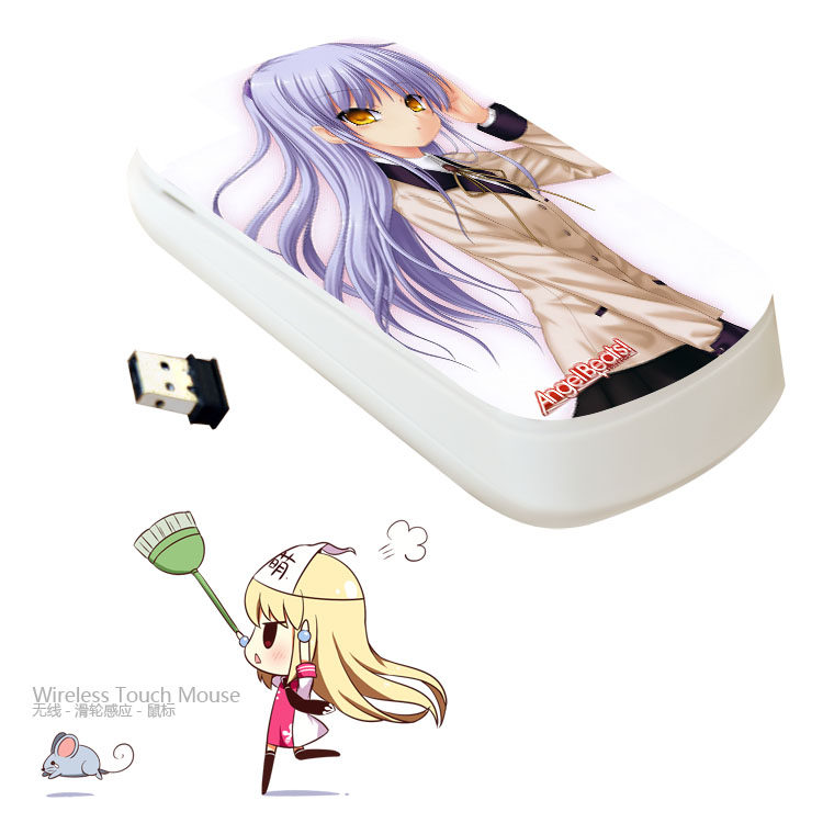 包邮angel beats 天使的心跳 立华奏 超薄动漫无线鼠标 mouse周边