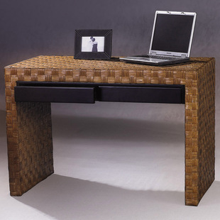 藤家具 藤制休闲藤编桌子办公台电脑桌写字台 藤艺办公桌t