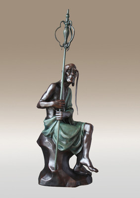 铜雕长眉罗汉创意家居摆件装饰品风水工艺术礼品物佛像宾头卢尊者