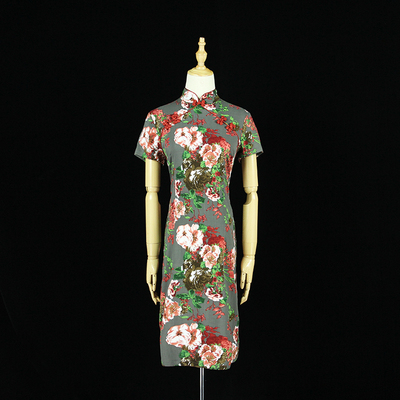 上海滩名媛冯程程中式礼仪小姐旗袍凤尾旗袍酒店迎宾北京服装出租