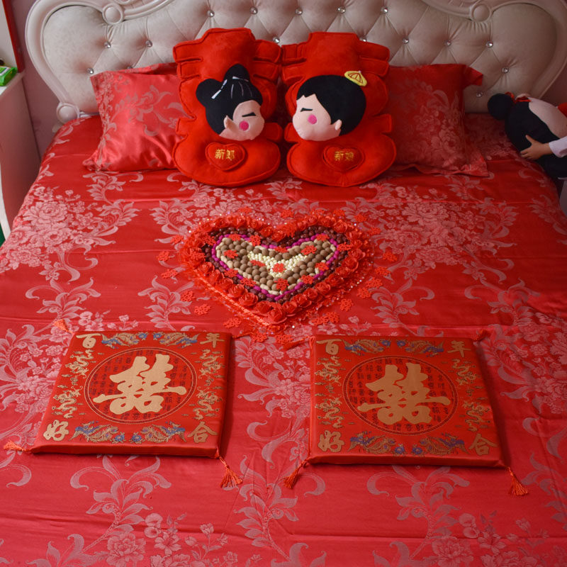 婚庆结婚用品早生贵子婚房布置装饰创意新房卧室婚床撒摆件压床喜_哪