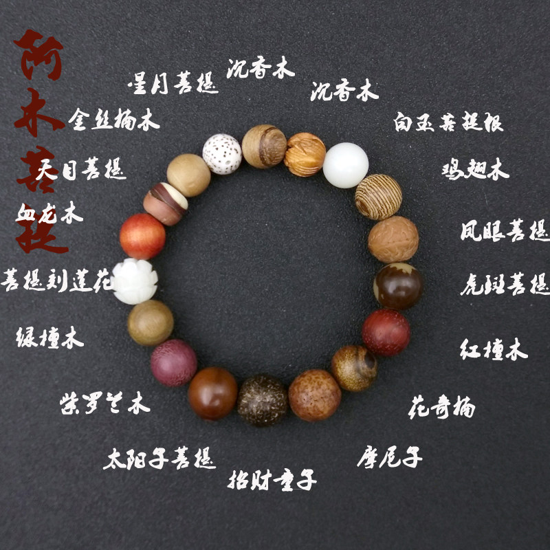 十八子手串多宝木手串菩提子手链星月凤眼檀木天目男女款单圈佛珠