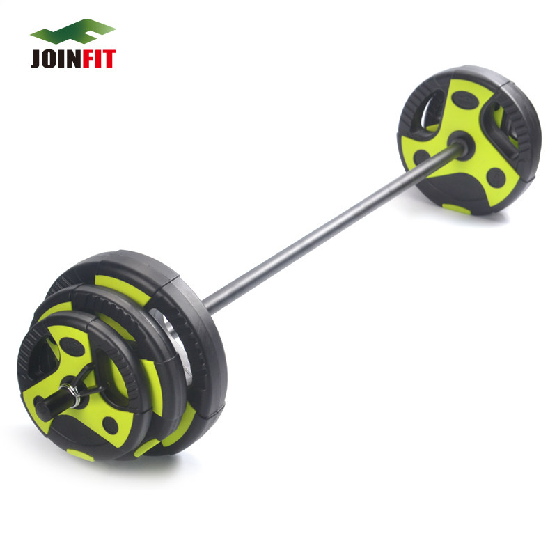joinfit举重杠铃家用杠铃20kg莱美杠铃哑铃片健身房跳操杠铃套装