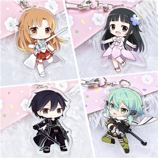 新款刀剑神域初音夏目未闻花名东京动漫周边双面透明亚克力钥匙扣