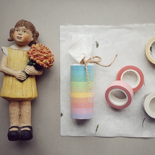 双面胶带 幼儿园儿童diy手工材料两面纸纯色可手撕双面胶带批发 文化