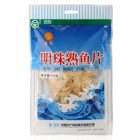 明珠熟鱼片100克 舟山特产 烤鱼片干 海鲜休闲小吃 零食即食