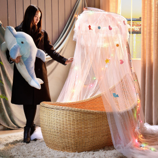 大师编织腾编藤艺家具藤制睡床儿童床婴儿床带护栏榻榻米双人床