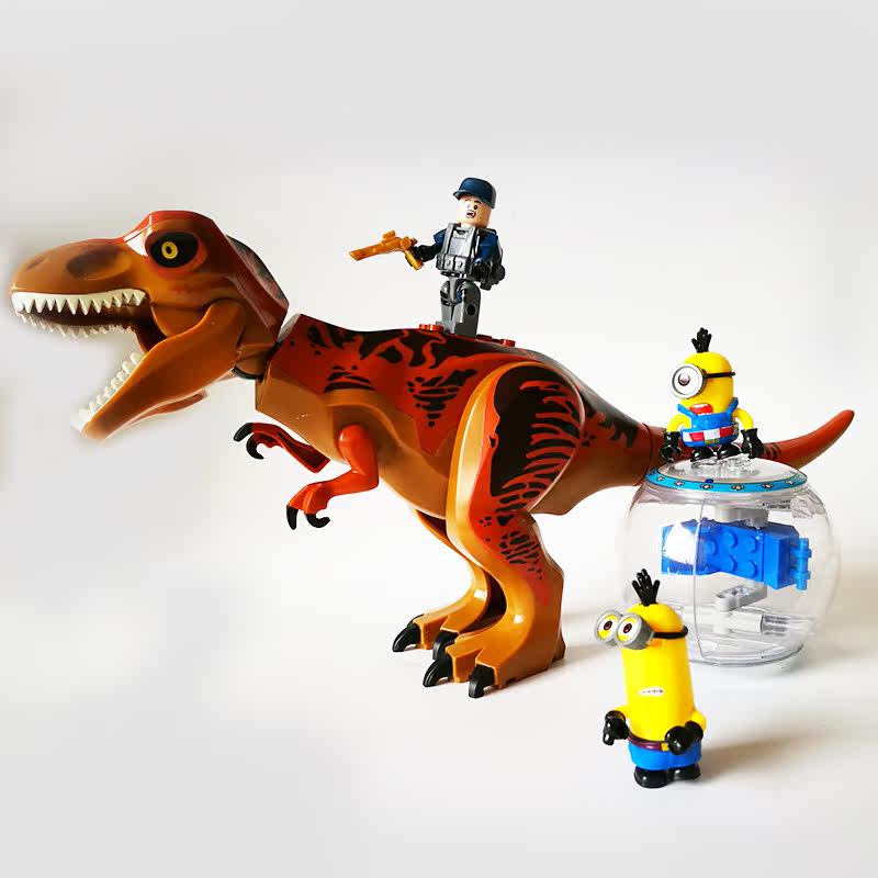 拼装乐高积木侏罗纪系列人仔 恐龙玩具模型公仔