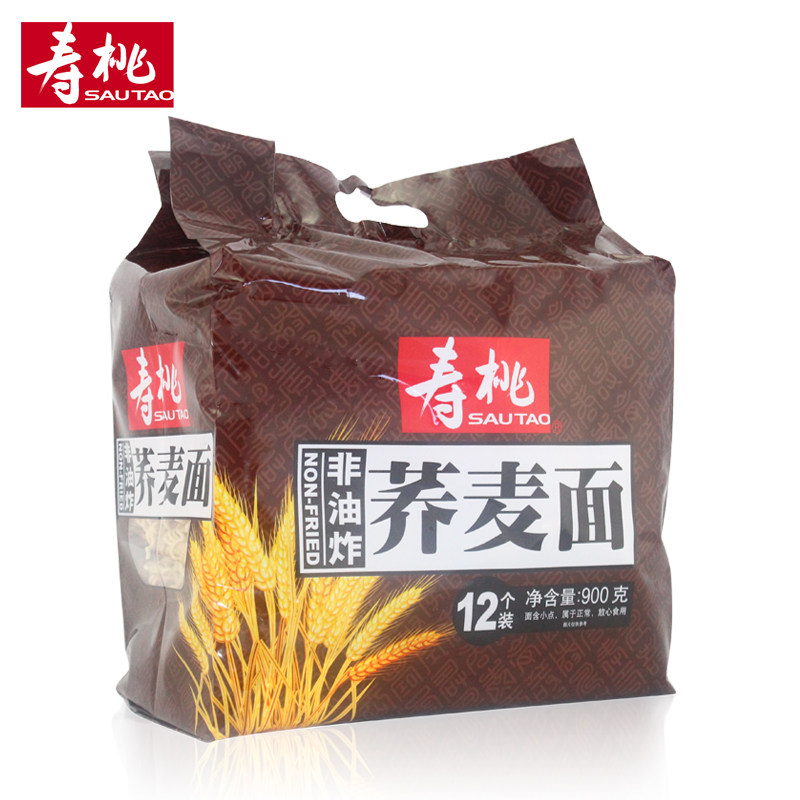 寿桃牌 非油炸方便面面条 面饼挂面 荞麦面900g 家庭装