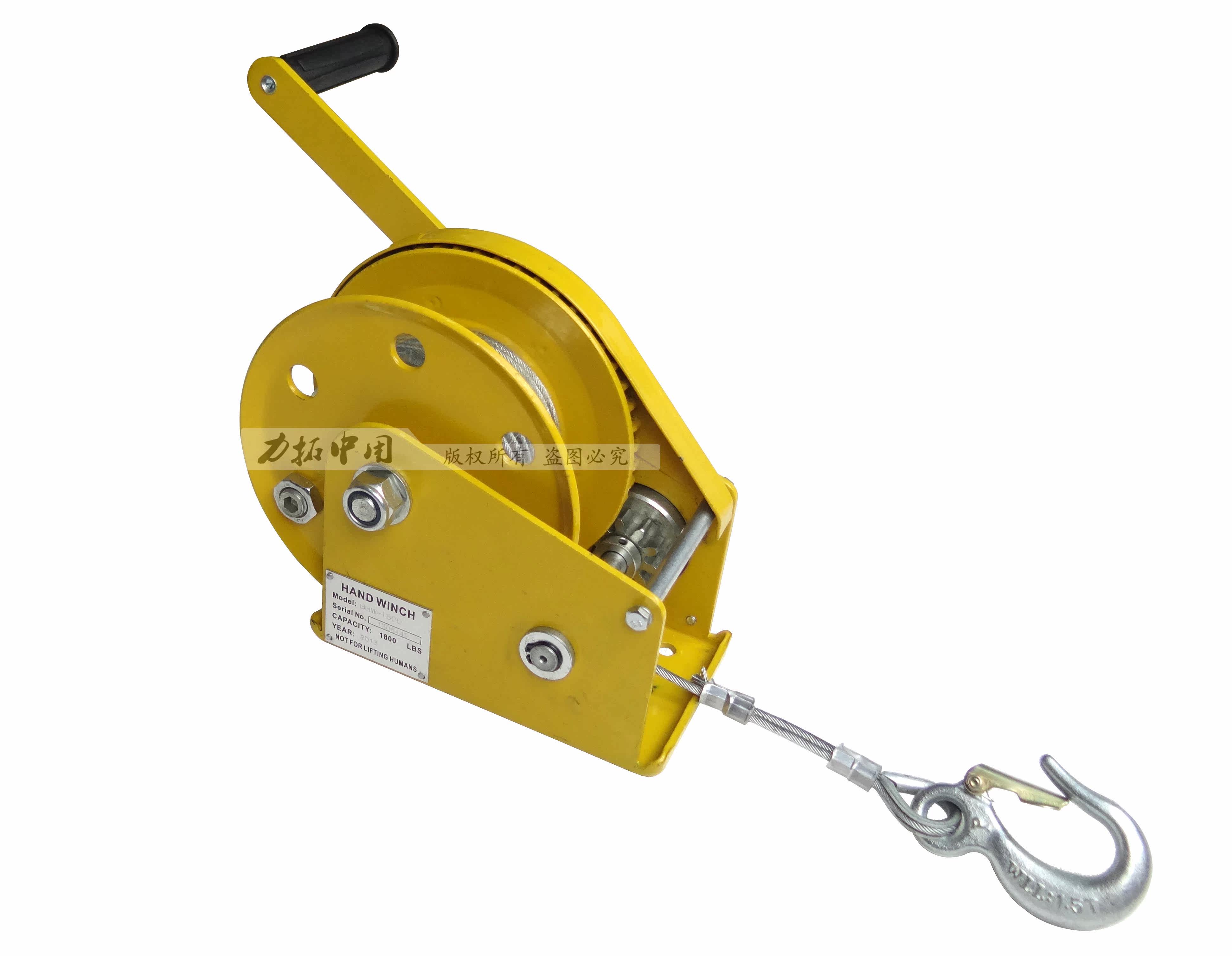 自锁式手摇绞盘 手动卷扬机 提升机 带刹车手动绞车 手动牵引机