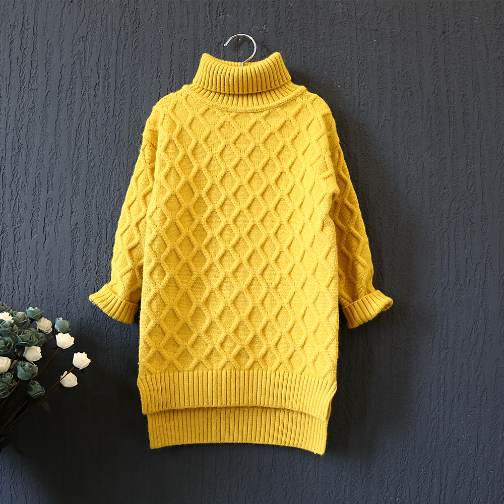 女童长款针织衫2016秋冬新款套头毛衣中小童女宝宝韩版针织衫潮