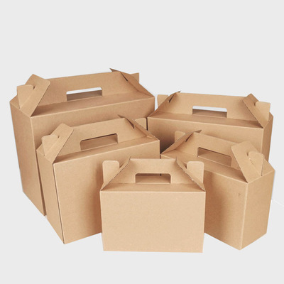 牛皮纸盒手提盒 水果有机蔬菜专用手提纸箱纸盒包装礼盒 定做批发