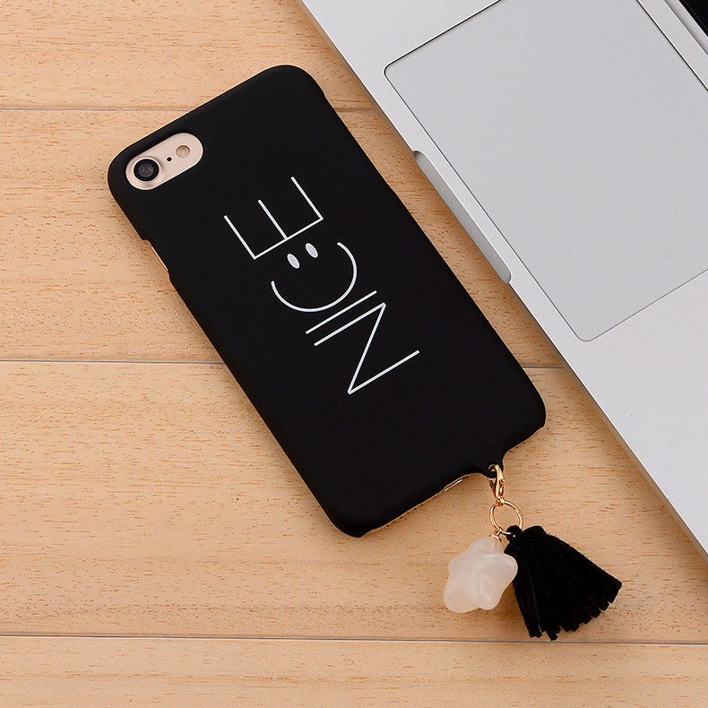 松羚 苹果6s保护套6plus卡通硬流苏吊坠星星iphone6sp磨砂手机壳