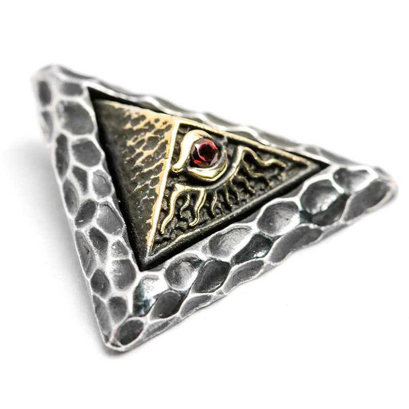 ruibeila925银个性三角形上帝之眼男朋克复古泰银创意i项链吊坠潮