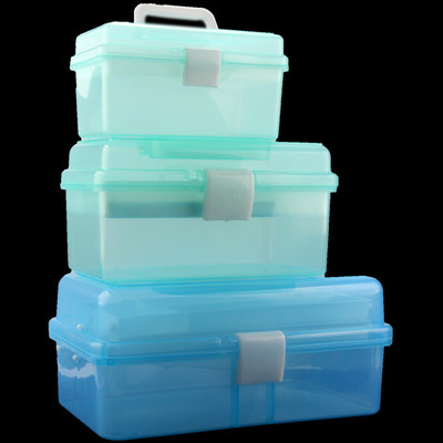 美甲工具箱大号三层收纳盒加厚抗摔工具套装化妆箱大工具箱