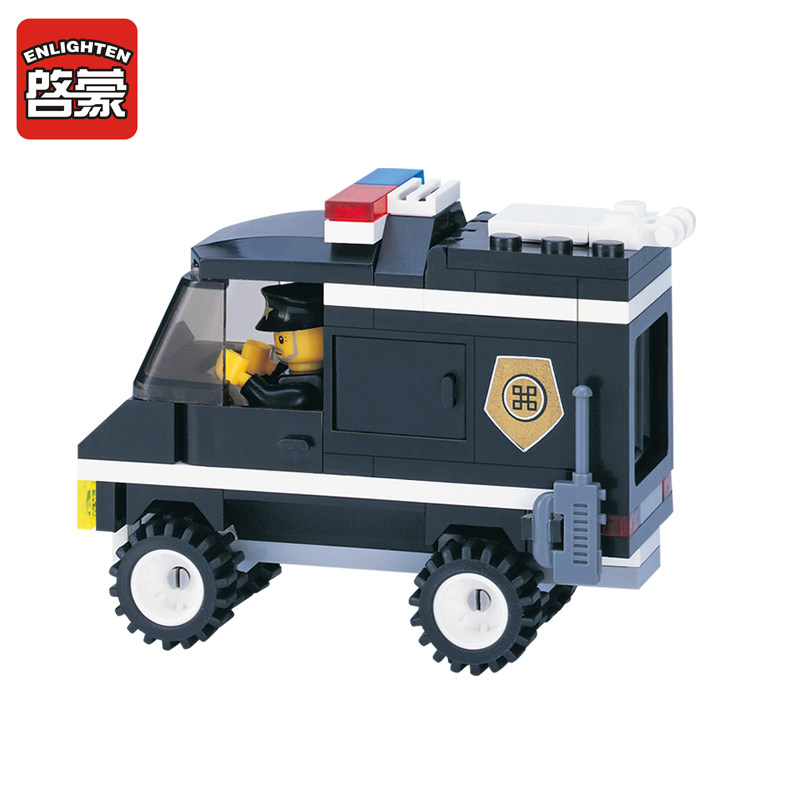 启蒙积木玩具拼装模型6岁-12岁儿童玩具警察系列防爆警察局129